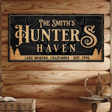 Load image into Gallery viewer, Personalized Hunters Haven Family Sign