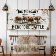 Load image into Gallery viewer, Personalized Hereford Cattle Sign II
