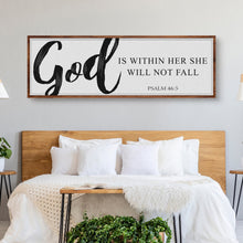 Load image into Gallery viewer, God Is Within Her She Will Not Fall Psalm 46:5 Faith Sign II