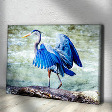 Load image into Gallery viewer, Beach Blue Heron Canvas Wall Art II