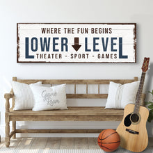 Load image into Gallery viewer, Lower Level Sign: Custom Bar Signs for Home Bar – Ideal for Personalized Basement Bar Sign