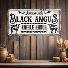 Load image into Gallery viewer, Personalized Black Angus Cattle Sign
