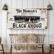 Load image into Gallery viewer, Personalized Black Angus Cattle Sign II