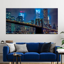 Load image into Gallery viewer, Brooklyn Bridge Night View Canvas Wall Art