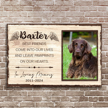 Load image into Gallery viewer, Pet Memorial Sign Best Friend In Paw Prints