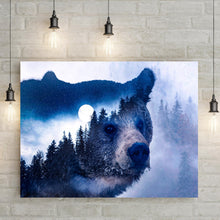 Load image into Gallery viewer, Animals Forest Bear Illustration Canvas Wall Art II