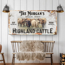 Load image into Gallery viewer, Personalized Highland Cattle Sign III