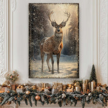 Load image into Gallery viewer, Vintage Winter Deer Christmas Wall Art IV