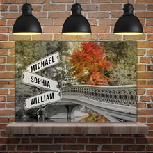Load image into Gallery viewer, Autumn Bridge Family Names Sign