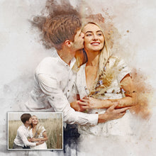 Load image into Gallery viewer, Gift For Spouse Watercolor Portrait Custom Wall Art