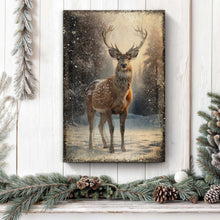 Load image into Gallery viewer, Vintage Winter Deer Christmas Wall Art IV
