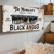 Load image into Gallery viewer, Personalized Black Angus Cattle Sign II