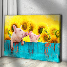 Load image into Gallery viewer, Sunflower Pigs Canvas Wall Art