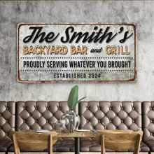 Load image into Gallery viewer, Backyard Bar &amp; Grill Sign XX