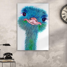 Load image into Gallery viewer, Watercolor Ostrich Canvas Wall Art