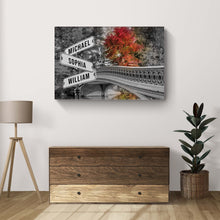 Load image into Gallery viewer, Autumn Bridge Family Names Sign