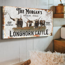 Load image into Gallery viewer, Personalized Long Horn Cattle Sign II
