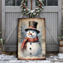 Load image into Gallery viewer, Vintage Snowman Christmas Wall Art