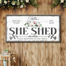 Load image into Gallery viewer, Personalized She Shed Sign VII