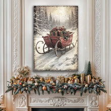 Load image into Gallery viewer, Vintage Christmas Sleigh Sled Wall Art IV