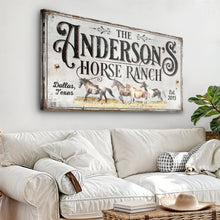Load image into Gallery viewer, Personalized Horse Ranch Sign II