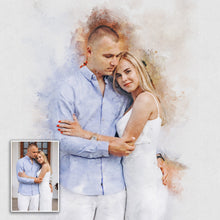 Load image into Gallery viewer, Gift For Spouse Watercolor Portrait Custom Wall Art
