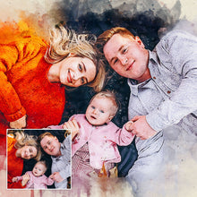 Load image into Gallery viewer, Family Watercolor Portrait Custom Wall Art