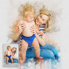 Load image into Gallery viewer, Gift For Mom Watercolor Portrait Custom Wall Art