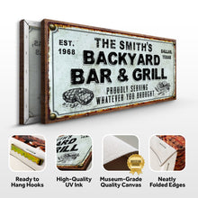Load image into Gallery viewer, Backyard Bar &amp; Grill Sign XXIV