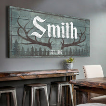 Load image into Gallery viewer, Rustic Family Antler Sign