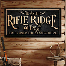 Load image into Gallery viewer, Personalized Rifle Ridge Outpost Family Sign