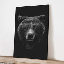 Load image into Gallery viewer, Animals Forest Bear Monochrome Canvas Wall Art
