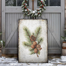 Load image into Gallery viewer, Vintage Winter Pine Cone Christmas Wall Art IV