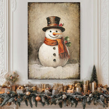 Load image into Gallery viewer, Vintage Snowman Christmas Wall Art IV