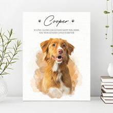 Load image into Gallery viewer, Pet Memorial Portrait Watercolor Sign If Love Alone