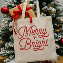Load image into Gallery viewer, Merry And Bright Tote Bag
