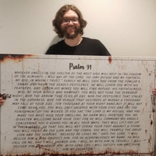 Load image into Gallery viewer, Psalm 91: He Is My Refuge – Rustic Christian Wall Art for Living Room, Religious Decor for Home
