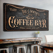Load image into Gallery viewer, Personalized Coffee Bar Sign V