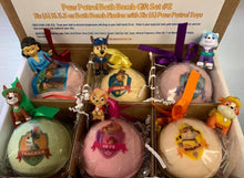 Load image into Gallery viewer, 6 XL Bath bombs with Surprise PAWs Patrol toys inside, collect them all, USA made