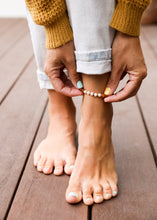 Load image into Gallery viewer, Raw Cognac Baltic Amber + Pearls || Anklet or Bracelet