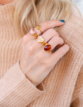 Load image into Gallery viewer, Pink Enamel Butterfly Ring