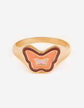Load image into Gallery viewer, Pink Enamel Butterfly Ring