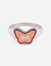 Load image into Gallery viewer, Pink Enamel Silver Butterfly Ring
