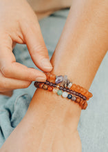 Load image into Gallery viewer, Raw Cognac Baltic Amber + Raw Amethyst || Adult Bracelet