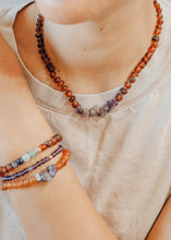 Load image into Gallery viewer, Raw Cognac Baltic Amber + Raw Amethyst || Adult Bracelet