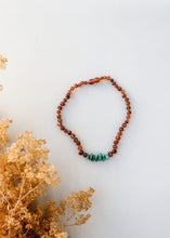 Load image into Gallery viewer, Raw Cognac Baltic Amber + Raw Amazonite || Necklace