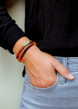 Load image into Gallery viewer, Raw Cognac Baltic Amber + Turquoise Jasper || Adult Bracelet