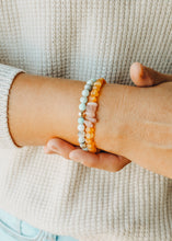 Load image into Gallery viewer, Raw Honey Baltic Amber + Raw Rose Quartz || Adult Bracelet