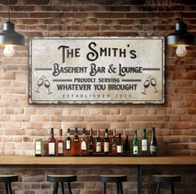 Load image into Gallery viewer, Basement Bar And Lounge Sign X