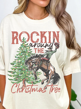 Load image into Gallery viewer, Cowboy Rockin Around the Christmas Tree Tee